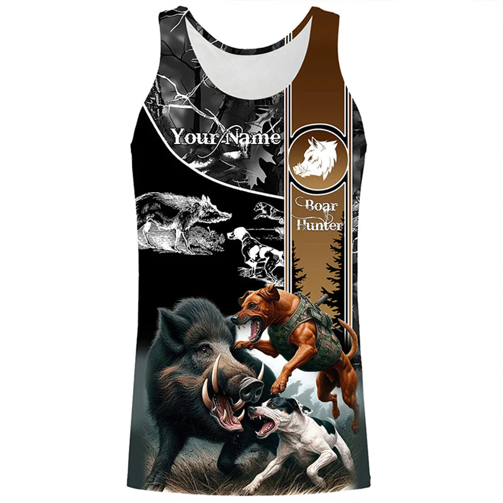 Outdoor Hunting Dog Names - Kaos Tank Top 3D Print Tanpa