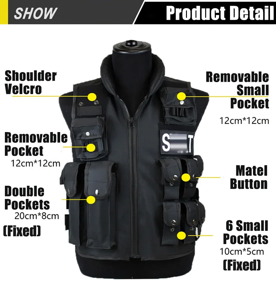 Outdoor Hunting Coat - Rompi taktis banyak kantong, rompi latihan