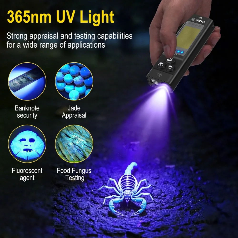 BORUiT U7 Senter LED UV EDC 11 - Outdoor Hunting Lights ulasan dan harga